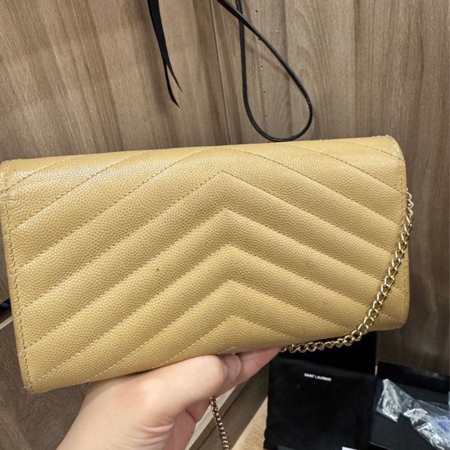 （YSL)Saint Laurent V字翻蓋長夾-8