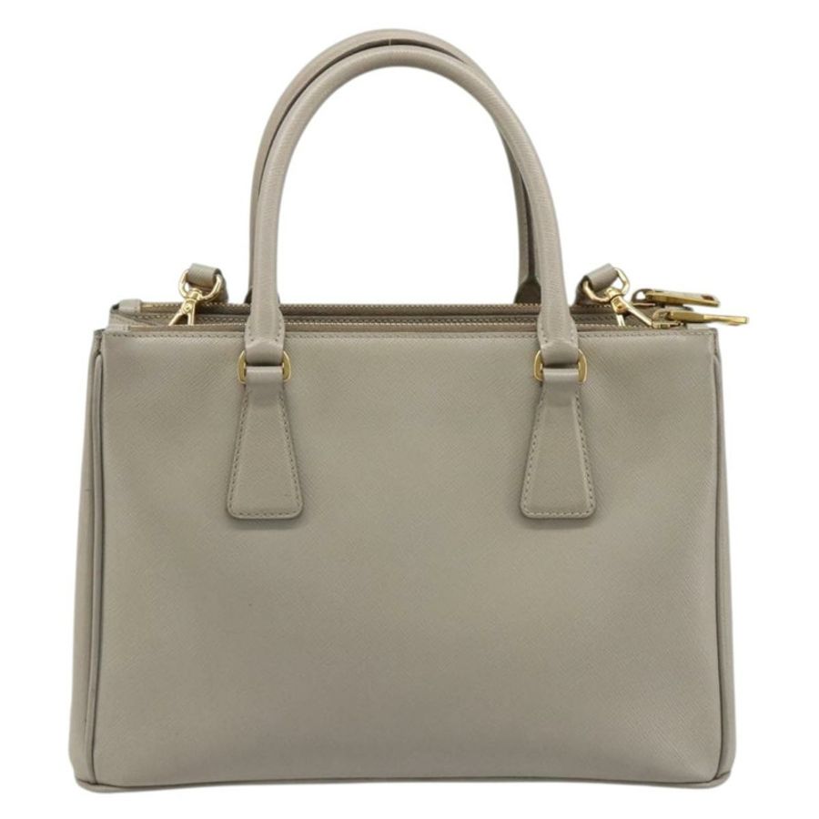 【日本直送】PRADA 手提包 Saffiano 皮革 2way Gray Gold Auth 187034A-1