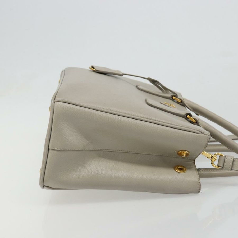【日本直送】PRADA 手提包 Saffiano 皮革 2way Gray Gold Auth 187034A-2