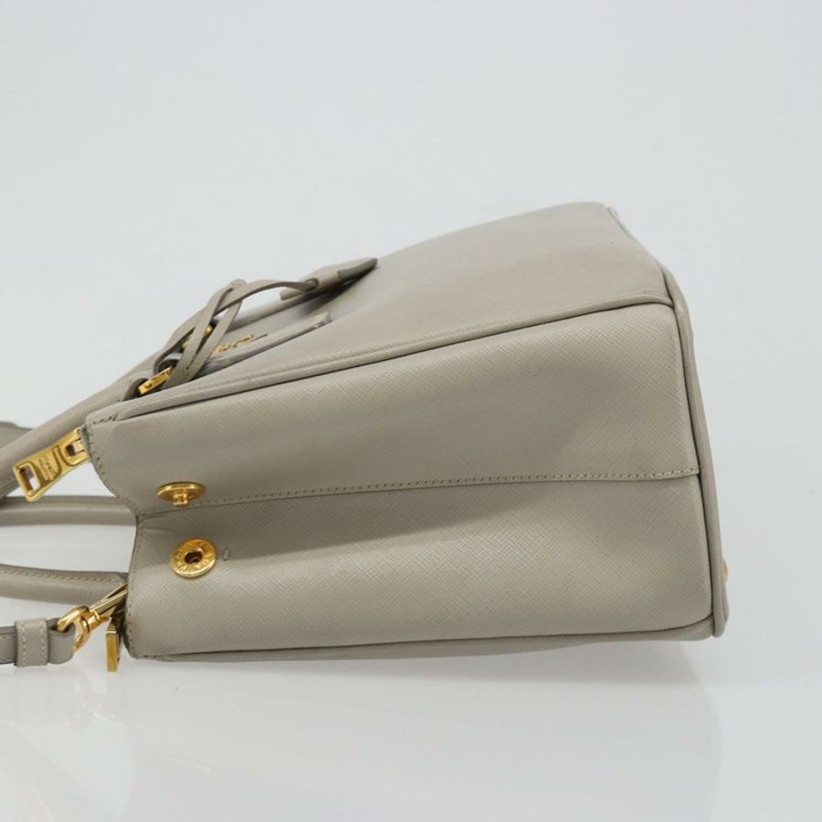 【日本直送】PRADA 手提包 Saffiano 皮革 2way Gray Gold Auth 187034A-3