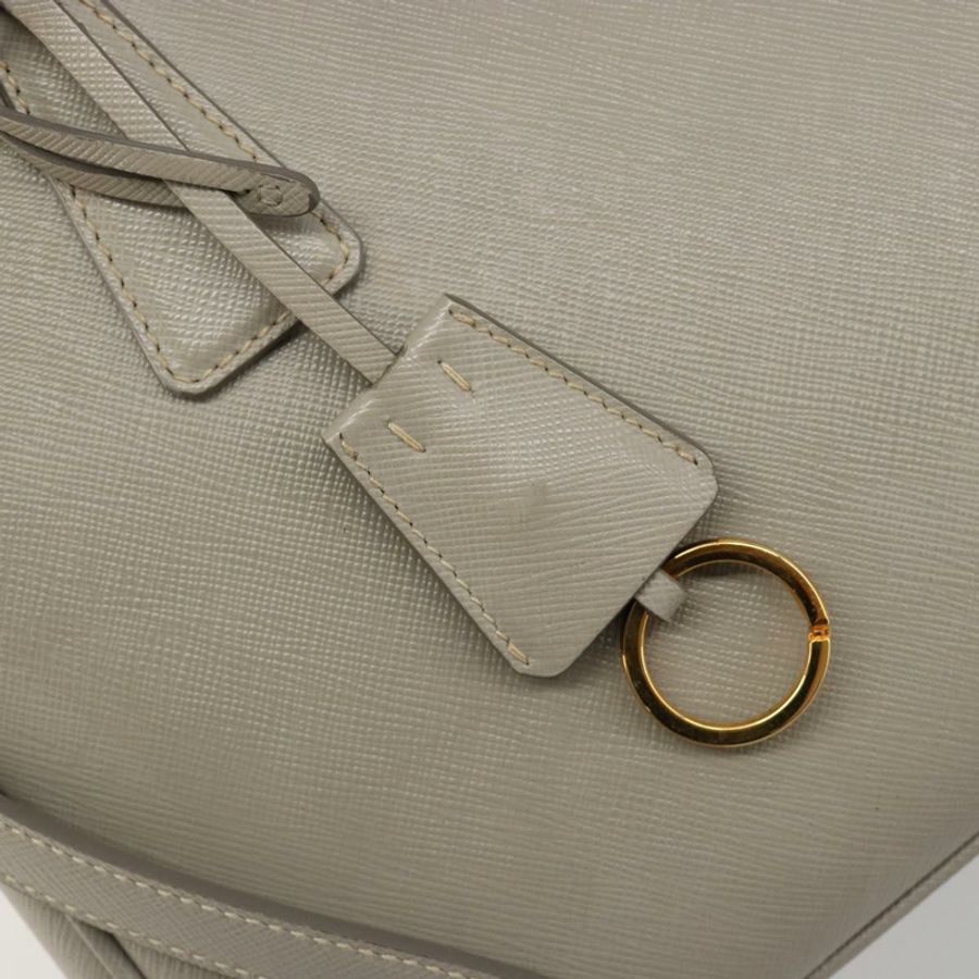 【日本直送】PRADA 手提包 Saffiano 皮革 2way Gray Gold Auth 187034A-8