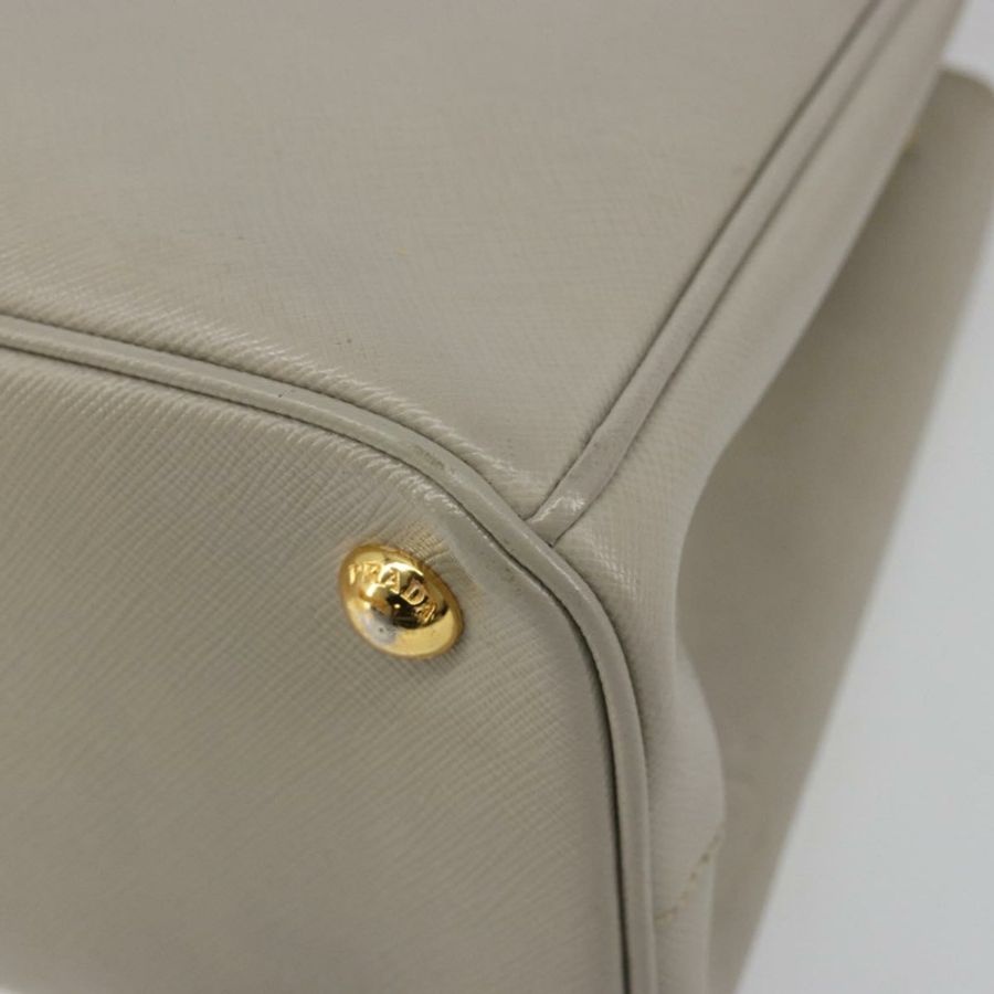 【日本直送】PRADA 手提包 Saffiano 皮革 2way Gray Gold Auth 187034A-15
