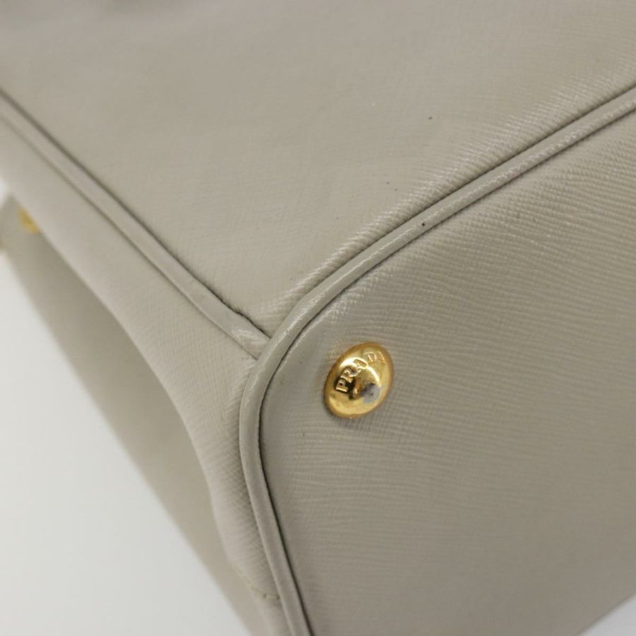 【日本直送】PRADA 手提包 Saffiano 皮革 2way Gray Gold Auth 187034A-16