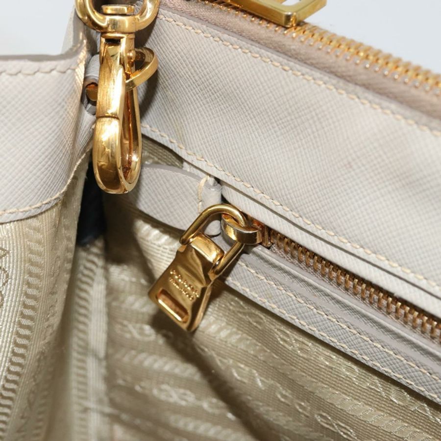【日本直送】PRADA 手提包 Saffiano 皮革 2way Gray Gold Auth 187034A-23