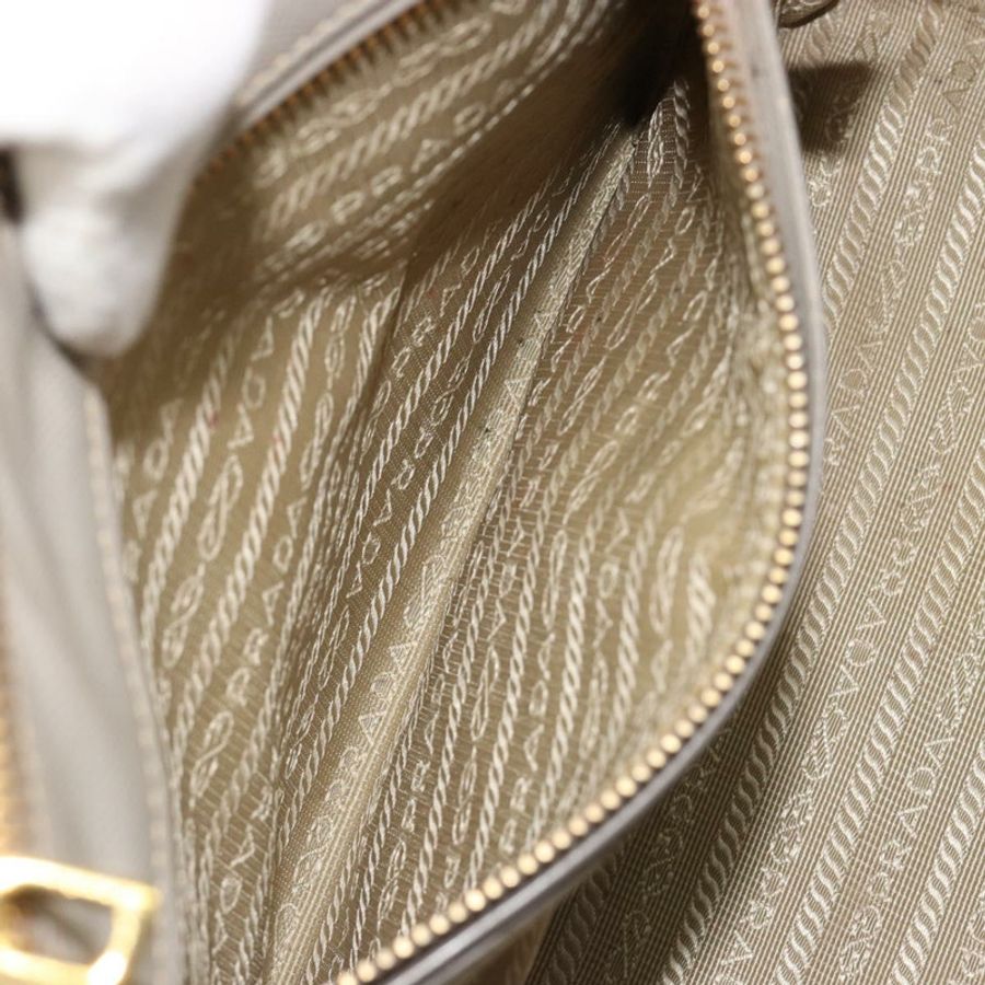 【日本直送】PRADA 手提包 Saffiano 皮革 2way Gray Gold Auth 187034A-24