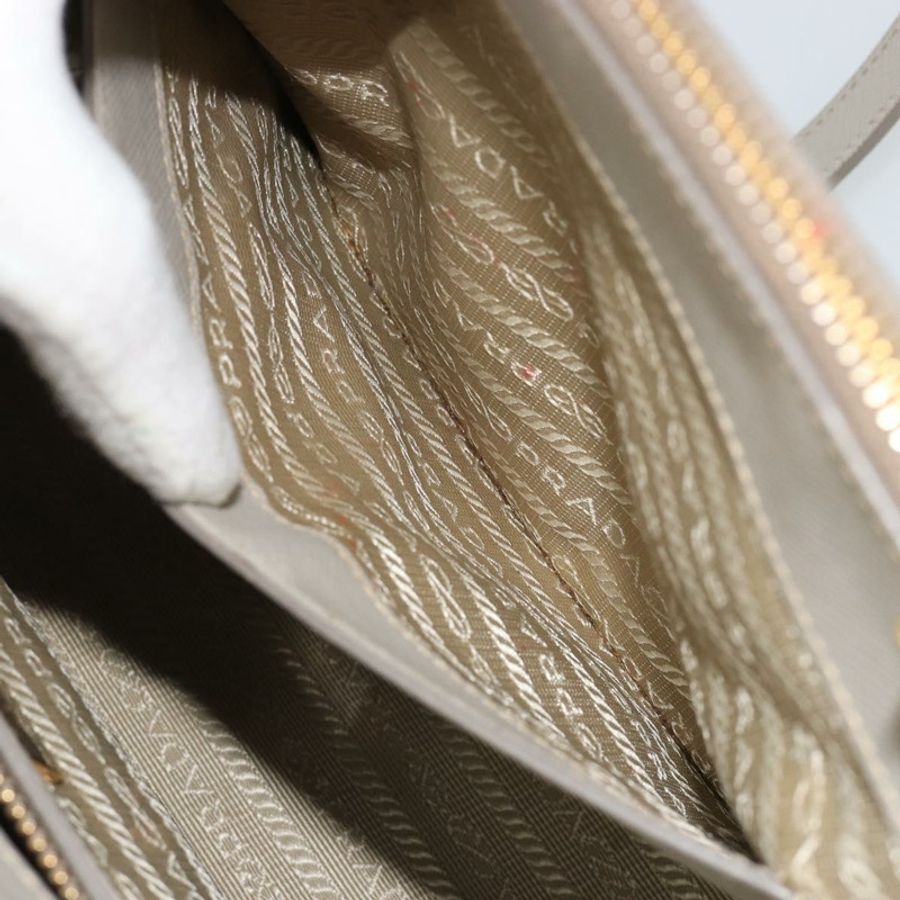 【日本直送】PRADA 手提包 Saffiano 皮革 2way Gray Gold Auth 187034A-25