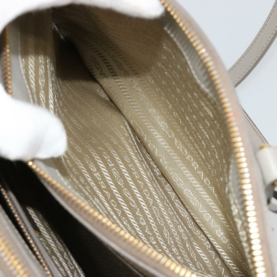 【日本直送】PRADA 手提包 Saffiano 皮革 2way Gray Gold Auth 187034A-27