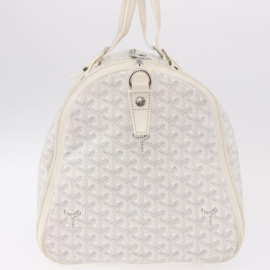 【日本直送】GOYARD 人字紋波音55波士頓包 PVC 白色銀色 正品 187047A-3