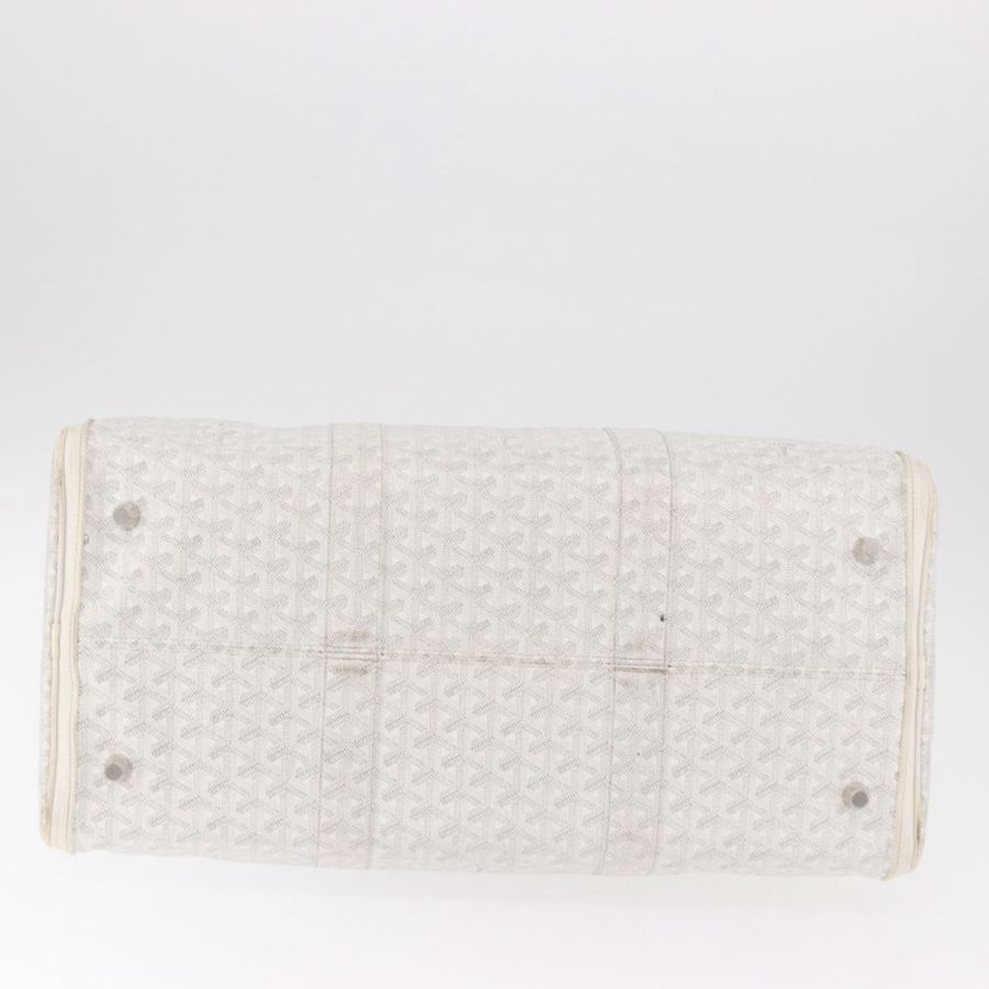 【日本直送】GOYARD 人字紋波音55波士頓包 PVC 白色銀色 正品 187047A-4