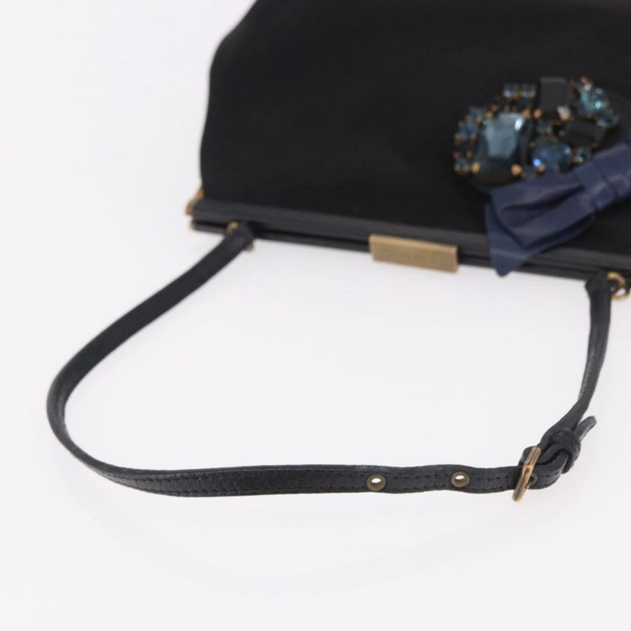 【日本直送】Miu Miu 手提包 緞面黑金 正品 187043A-6