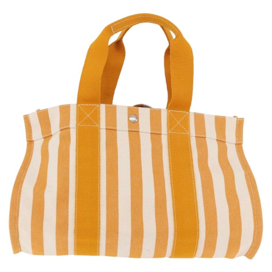 【日本直送】愛馬仕 Cannes PM 手袋 帆布 黃銀色 正品 186325A-1