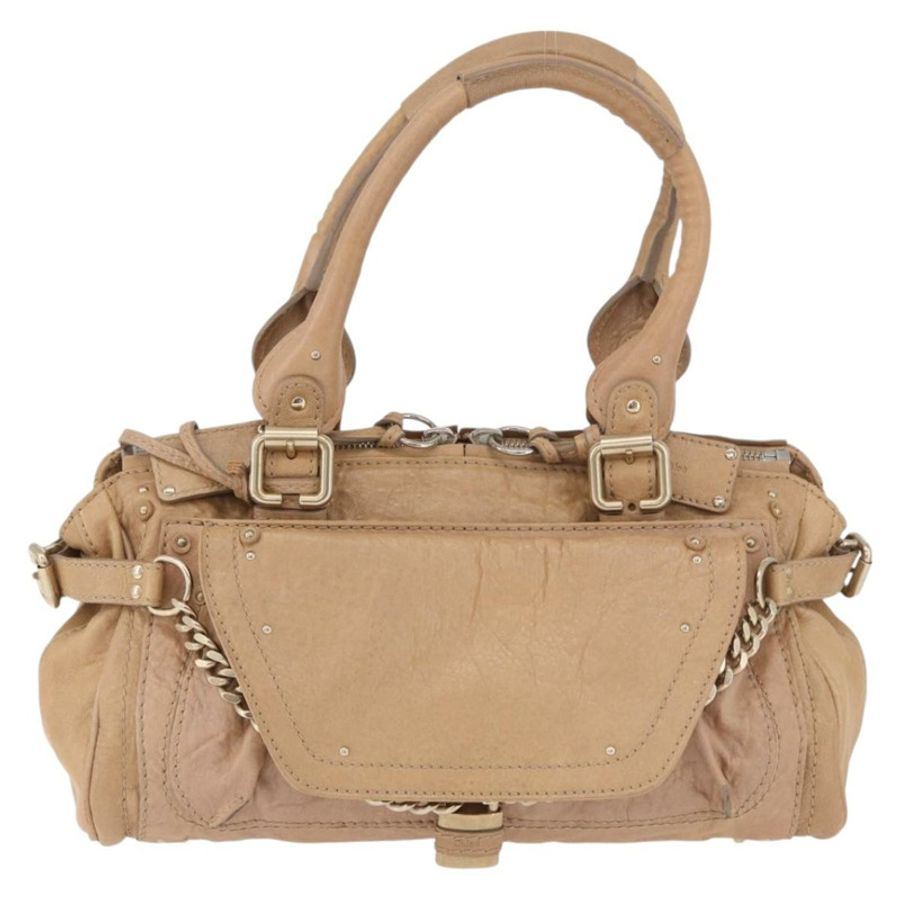 【日本直送】Chloe Paddington 手提包 皮革 米色 金色銀色 正品 187513V-12