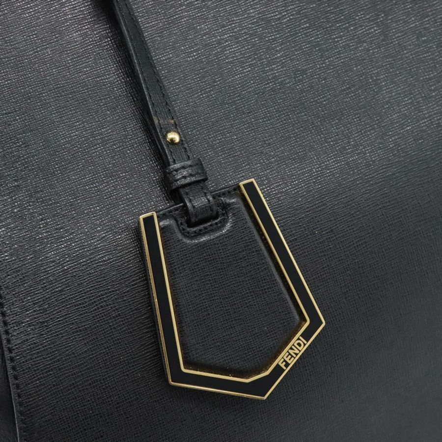【日本直送】FENDI 2JOURS 手提包 皮革 黑色 金色 正品 186697A-16