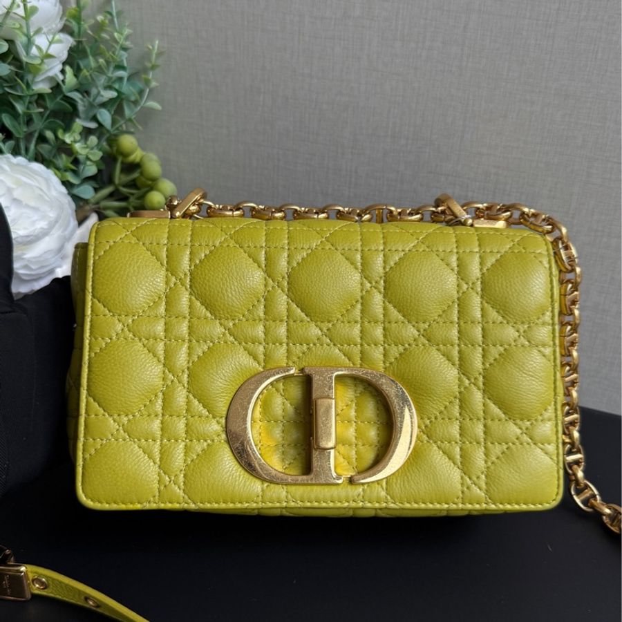 Dior 迪奧 Caro黃色小號鏈條包-0