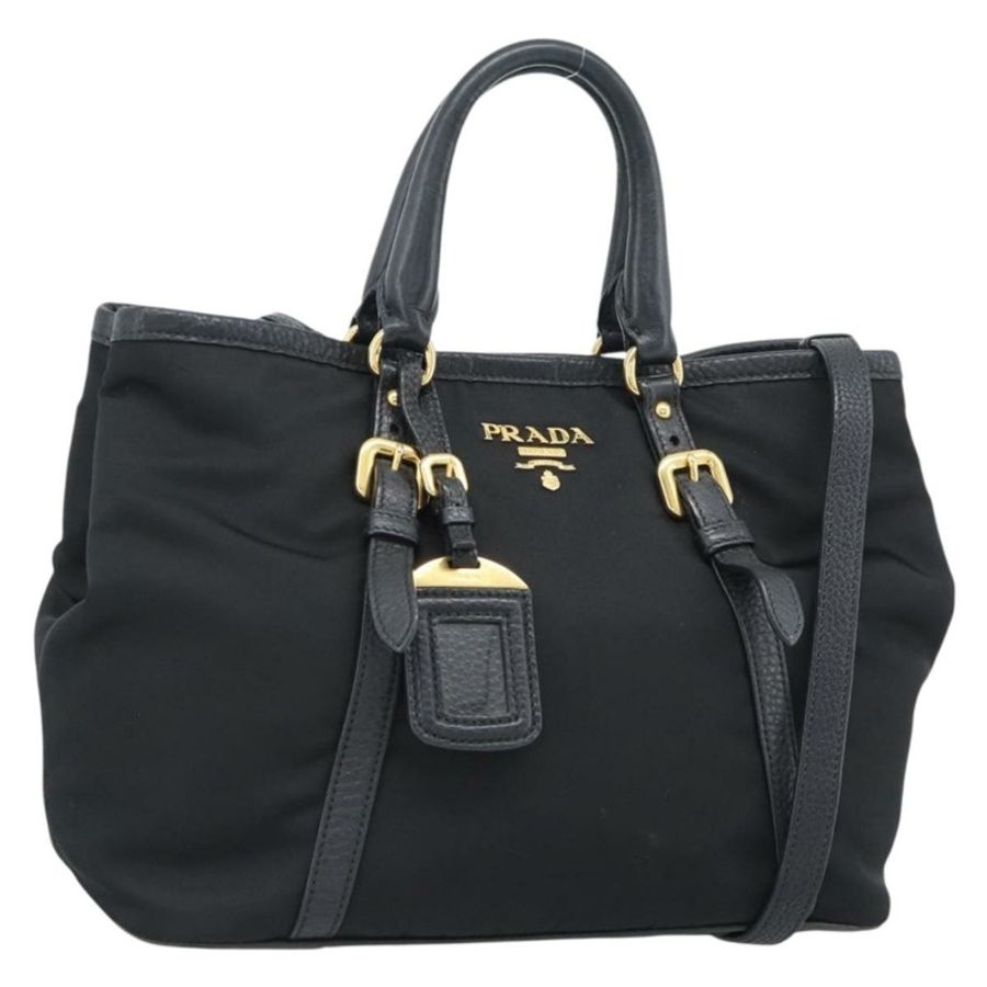 【日本直送】PRADA 尼龍雙肩包 黑色 金色 正品 187512V-0