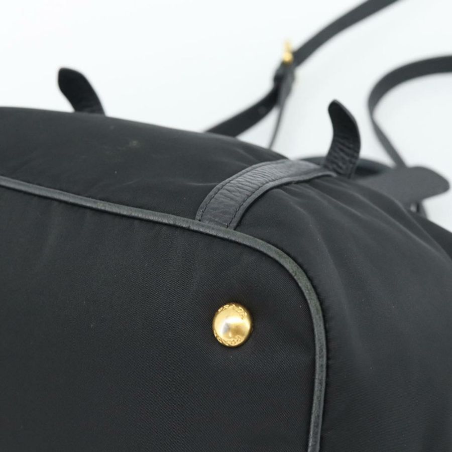【日本直送】PRADA 尼龍雙肩包 黑色 金色 正品 187512V-9