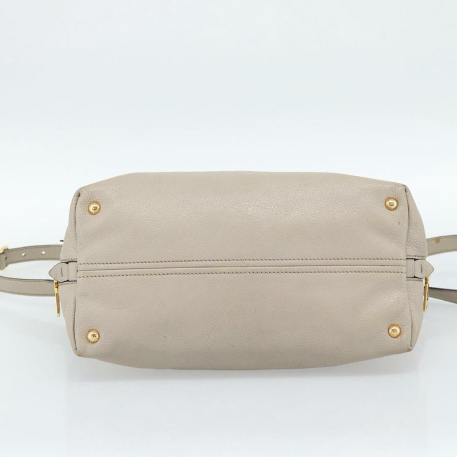 【日本直送】Miu Miu 手提包 皮革 兩用 灰色 金色 正品 187574V-4