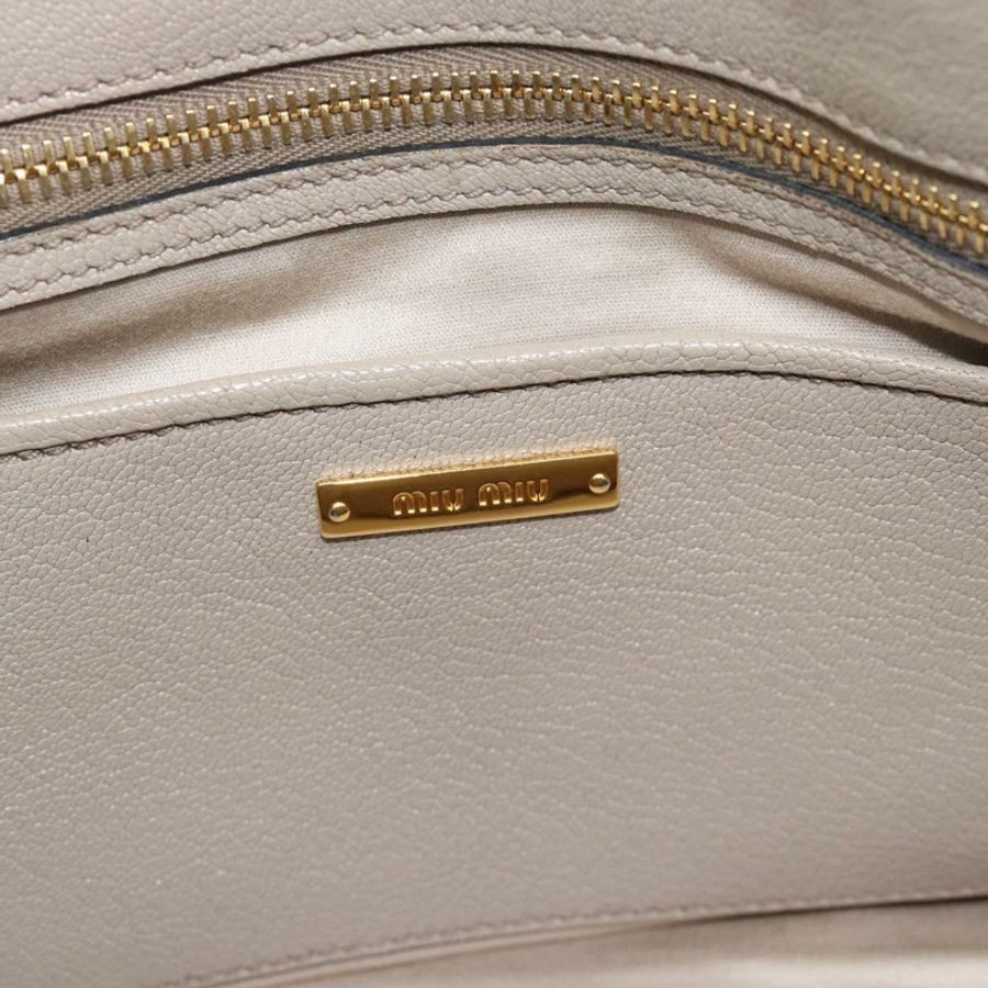 【日本直送】Miu Miu 手提包 皮革 兩用 灰色 金色 正品 187574V-20