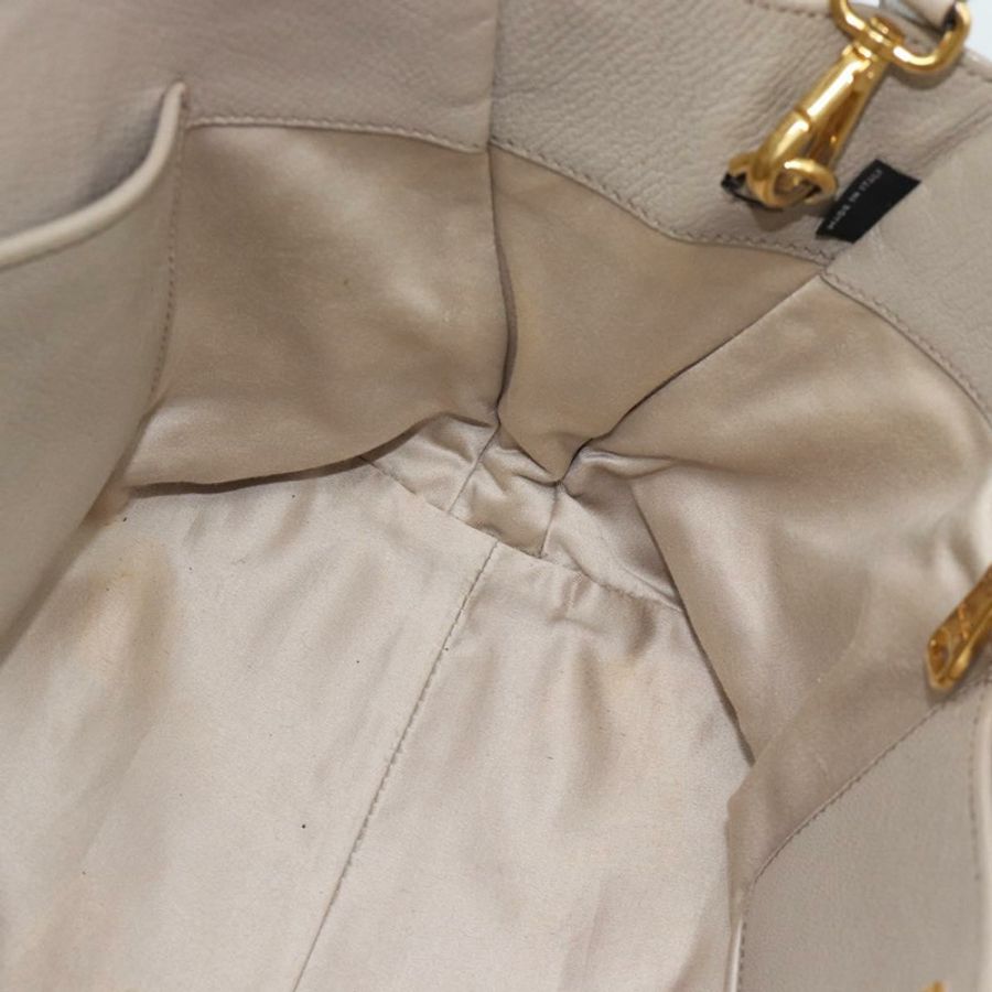 【日本直送】Miu Miu 手提包 皮革 兩用 灰色 金色 正品 187574V-22