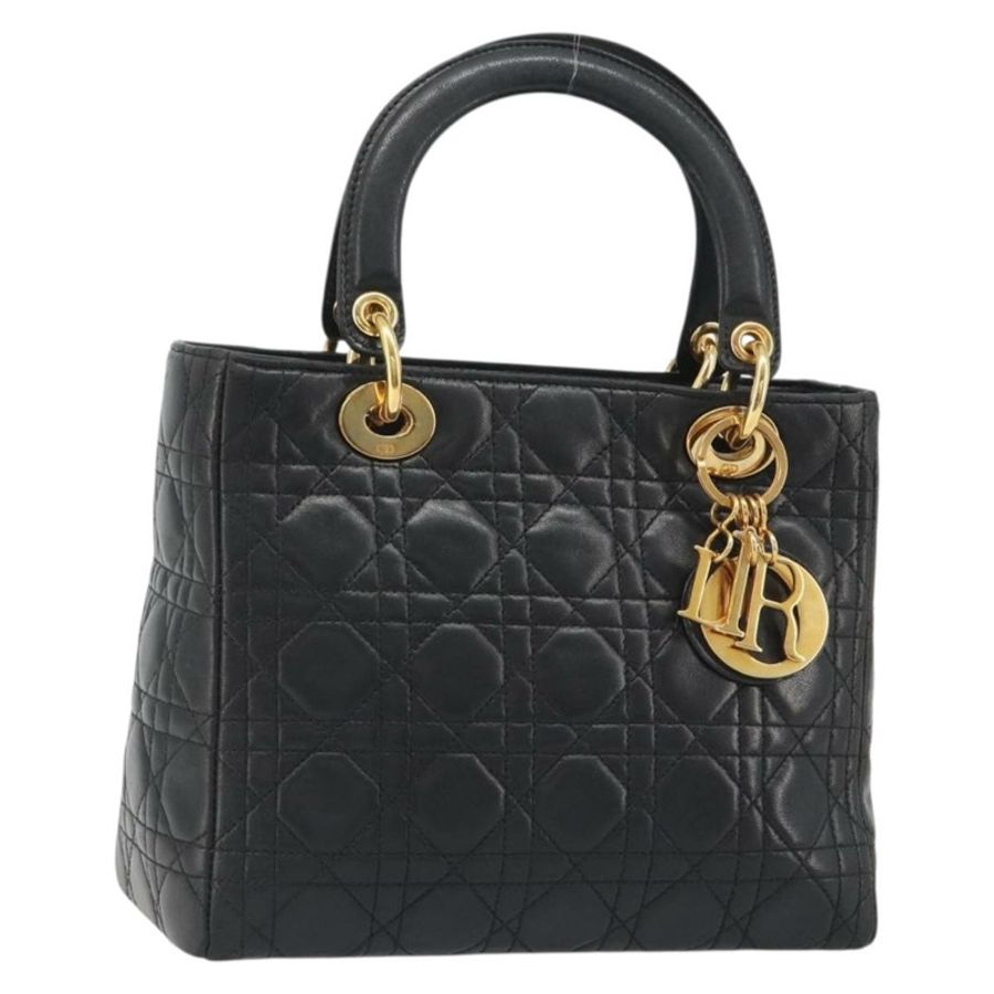 【日本直送】Christian Dior Canage 手提包，羊皮材質，黑色，金色，正品 yk20574SAV-0