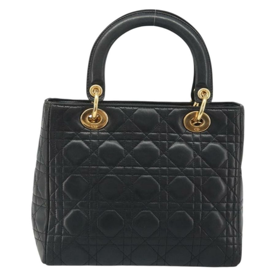 【日本直送】Christian Dior Canage 手提包，羊皮材質，黑色，金色，正品 yk20574SAV-1