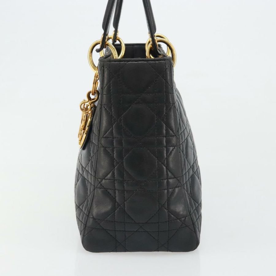 【日本直送】Christian Dior Canage 手提包，羊皮材質，黑色，金色，正品 yk20574SAV-2