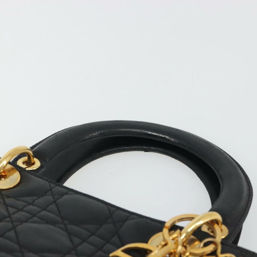 【日本直送】Christian Dior Canage 手提包，羊皮材質，黑色，金色，正品 yk20574SAV-7
