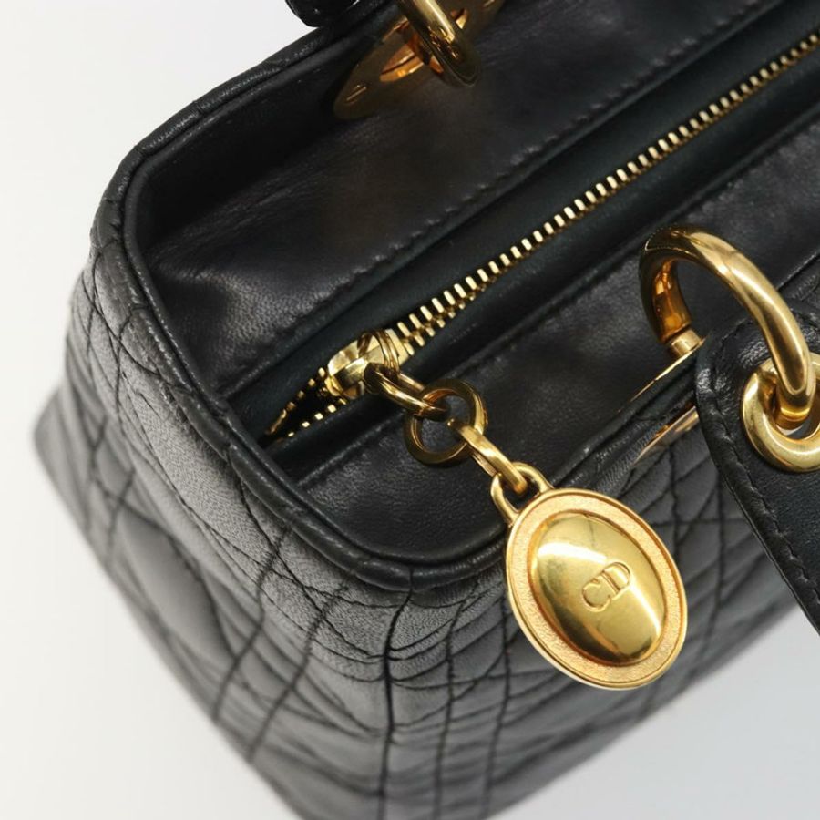 【日本直送】Christian Dior Canage 手提包，羊皮材質，黑色，金色，正品 yk20574SAV-9