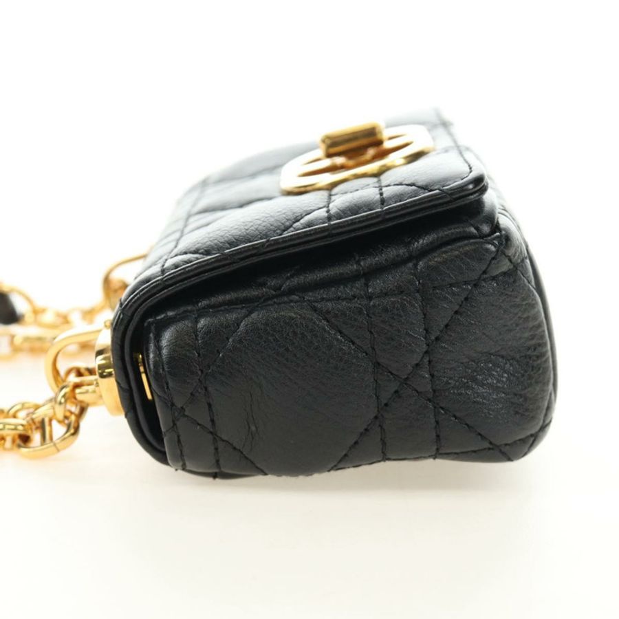 【日本直送】Christian Dior Cannage Caro 鏈條手拿包，羊皮材質，黑色金色，正品，貨號 186459SAM-2