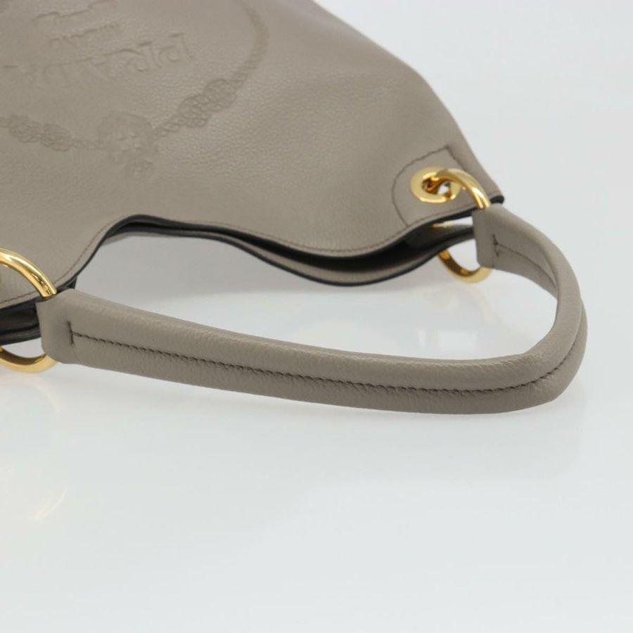 【日本直送】PRADA 灰色金色皮革肩背包 1BC051 正品 yk20522SAV-6