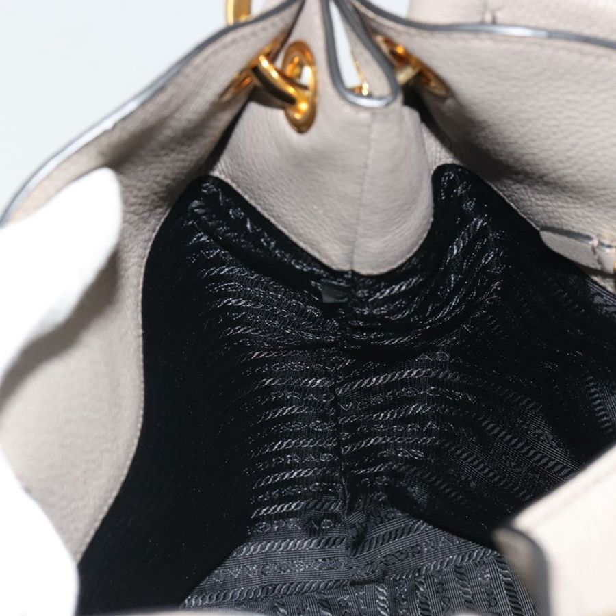 【日本直送】PRADA 灰色金色皮革肩背包 1BC051 正品 yk20522SAV-19