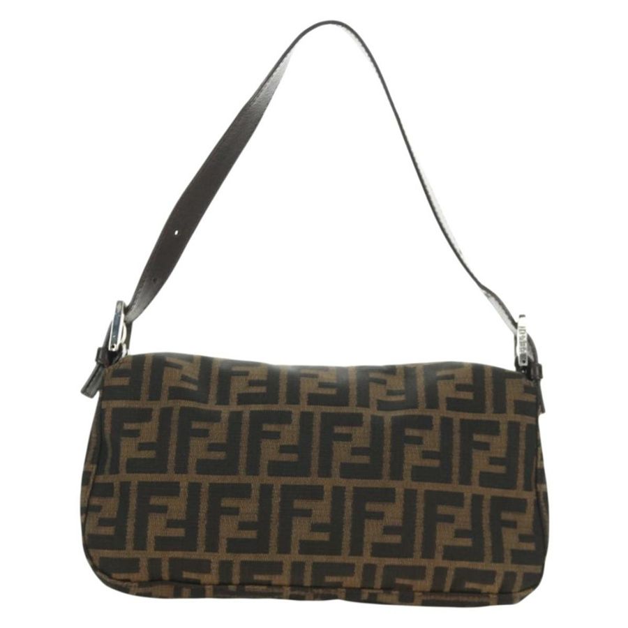 【日本直送】FENDI Zucca帆布Mamma Baguette單肩包 黑色棕色 正品 188763SAM-1