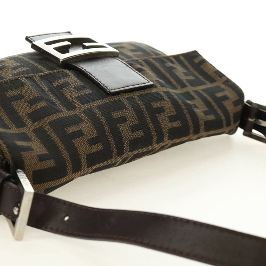 【日本直送】FENDI Zucca帆布Mamma Baguette單肩包 黑色棕色 正品 188763SAM-5