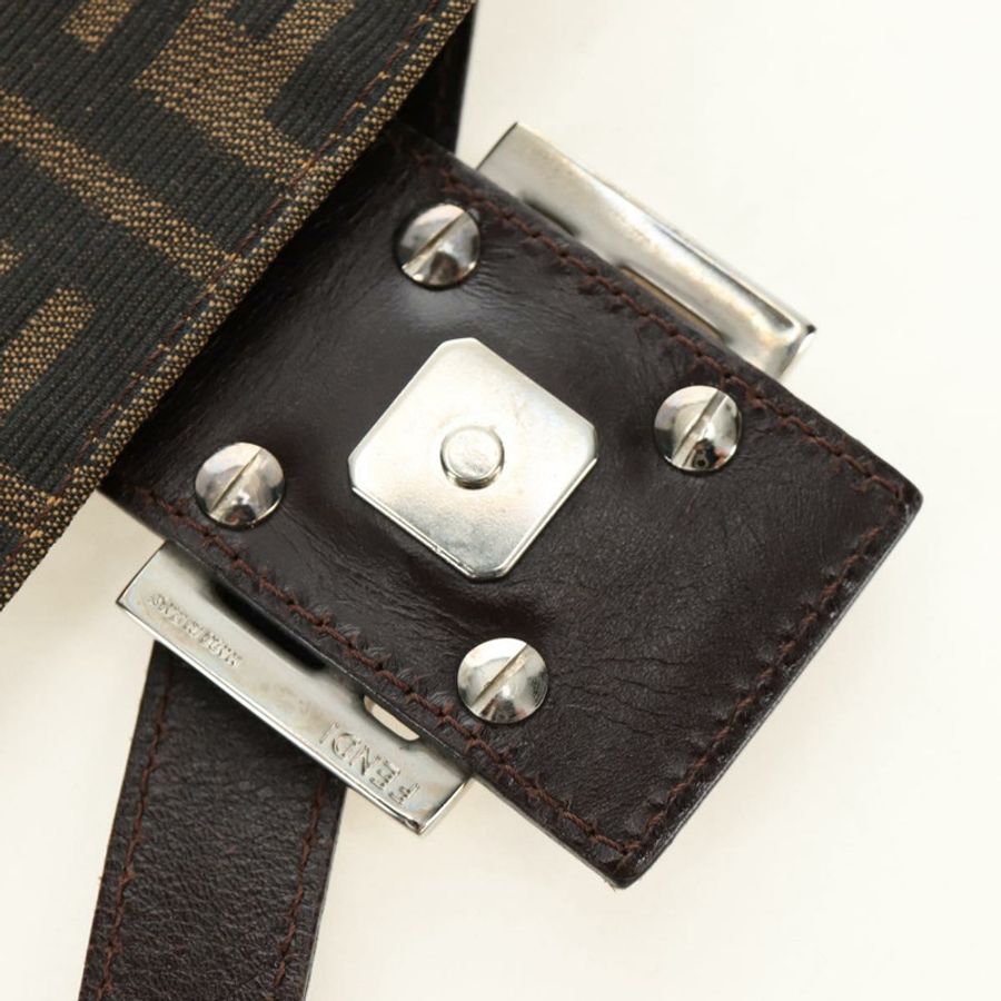 【日本直送】FENDI Zucca帆布Mamma Baguette單肩包 黑色棕色 正品 188763SAM-8