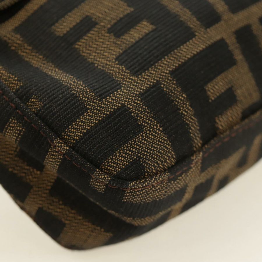 【日本直送】FENDI Zucca帆布Mamma Baguette單肩包 黑色棕色 正品 188763SAM-14