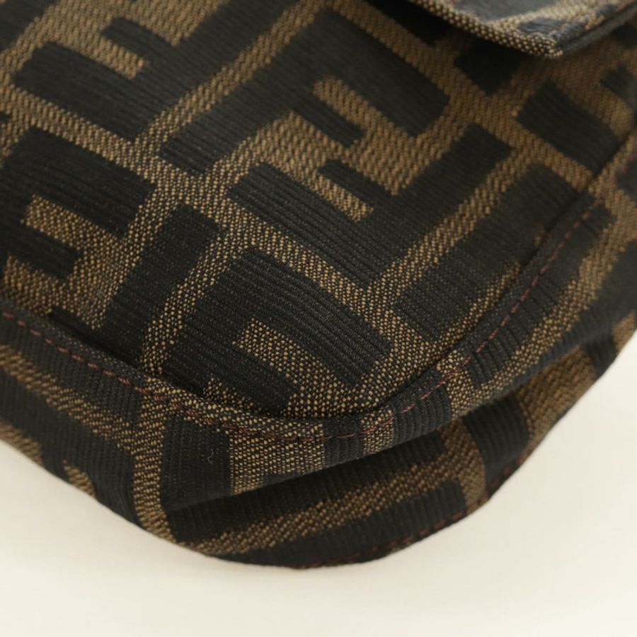 【日本直送】FENDI Zucca帆布Mamma Baguette單肩包 黑色棕色 正品 188763SAM-15