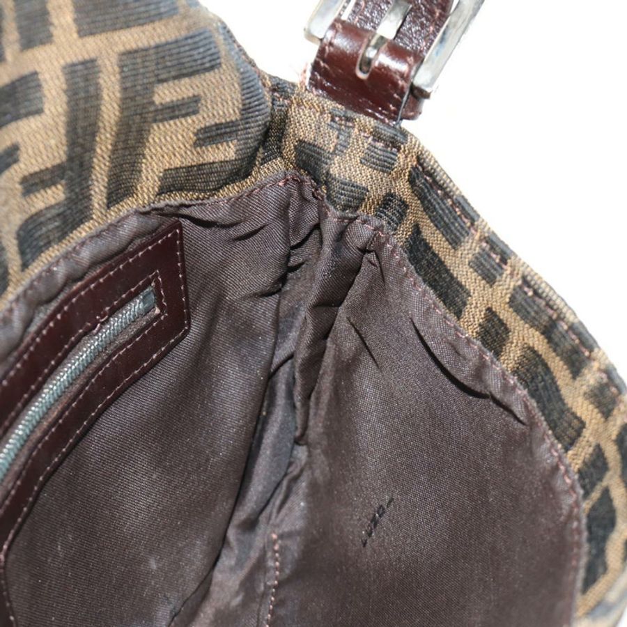 【日本直送】FENDI Zucca帆布Mamma Baguette單肩包 黑色棕色 正品 188763SAM-21