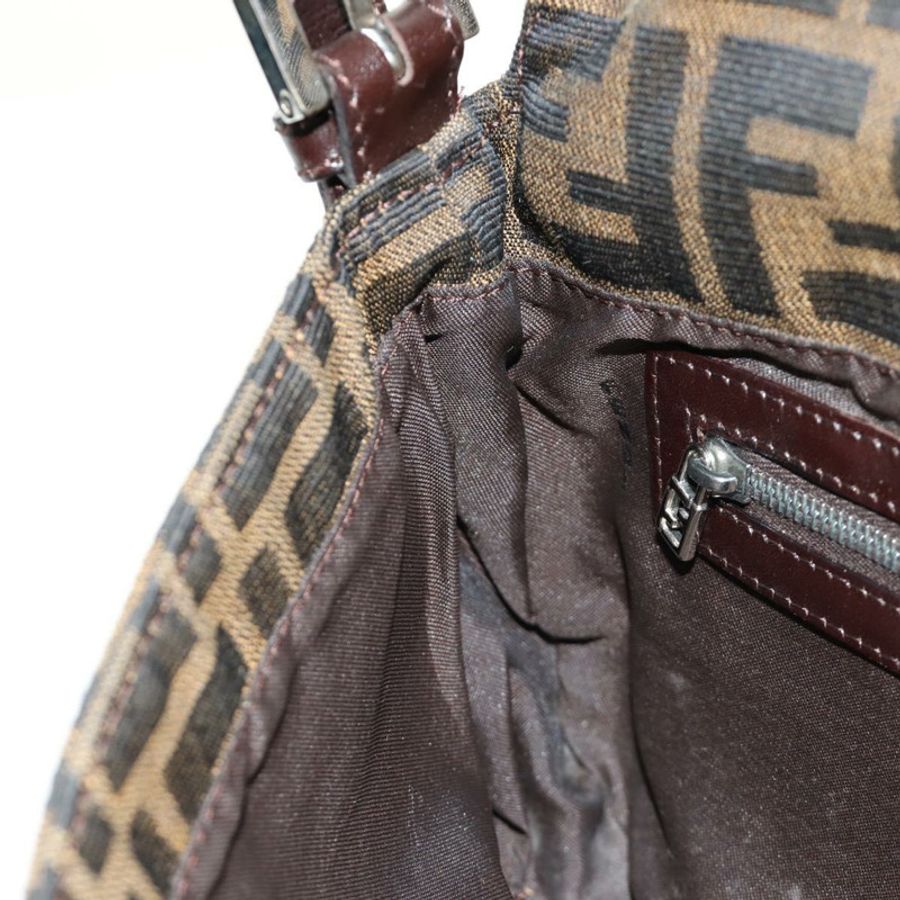 【日本直送】FENDI Zucca帆布Mamma Baguette單肩包 黑色棕色 正品 188763SAM-22