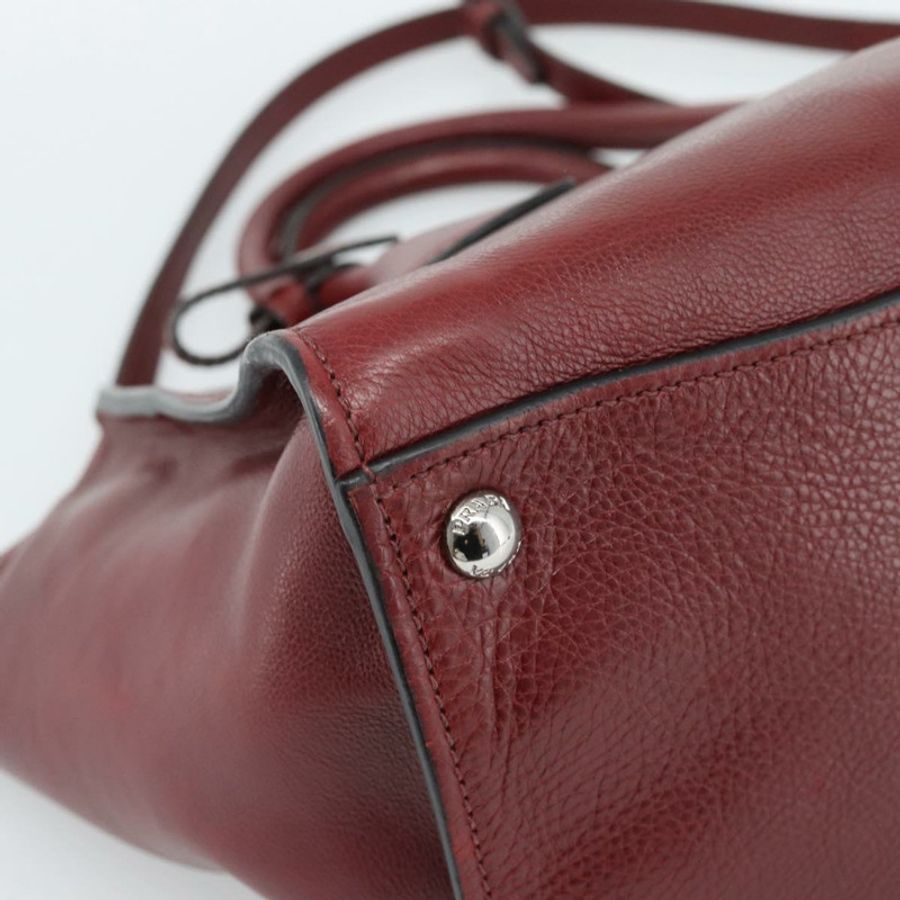 【日本直送】PRADA 手提包 皮革 兩用 紅色 銀色 正品 188750M-17