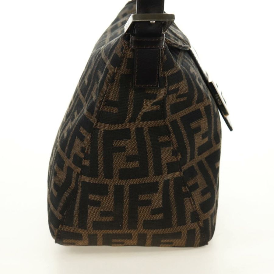 【日本直送】FENDI Zucca帆布Mamma Baguette單肩包 黑色棕色 正品 186463V-2