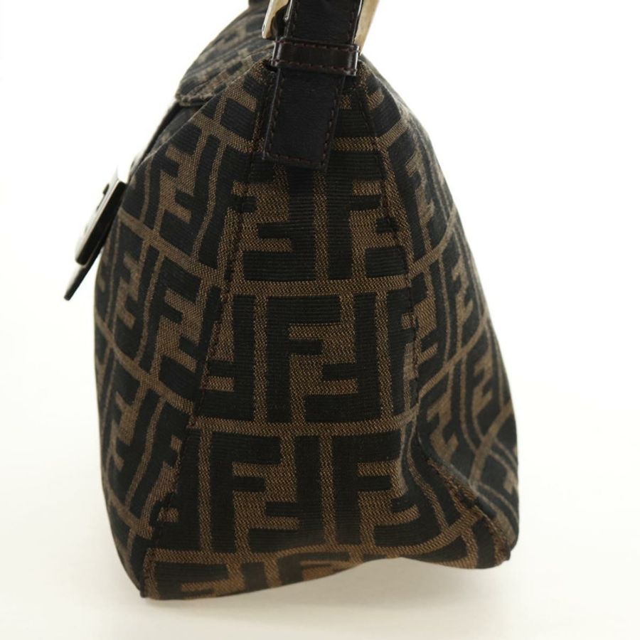 【日本直送】FENDI Zucca帆布Mamma Baguette單肩包 黑色棕色 正品 186463V-3