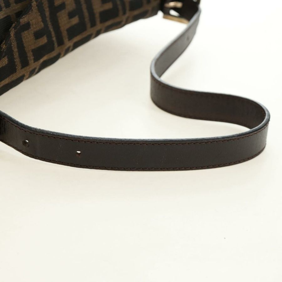 【日本直送】FENDI Zucca帆布Mamma Baguette單肩包 黑色棕色 正品 186463V-6