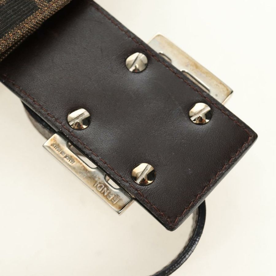 【日本直送】FENDI Zucca帆布Mamma Baguette單肩包 黑色棕色 正品 186463V-8