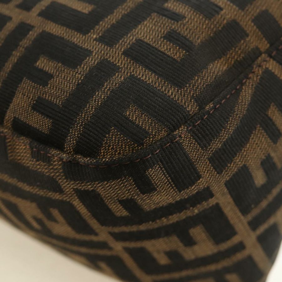 【日本直送】FENDI Zucca帆布Mamma Baguette單肩包 黑色棕色 正品 186463V-17