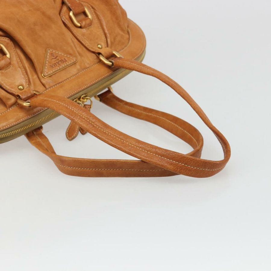 【日本直送】PRADA 棕色金色雙肩包，真皮材質，正品編號 186428V-6