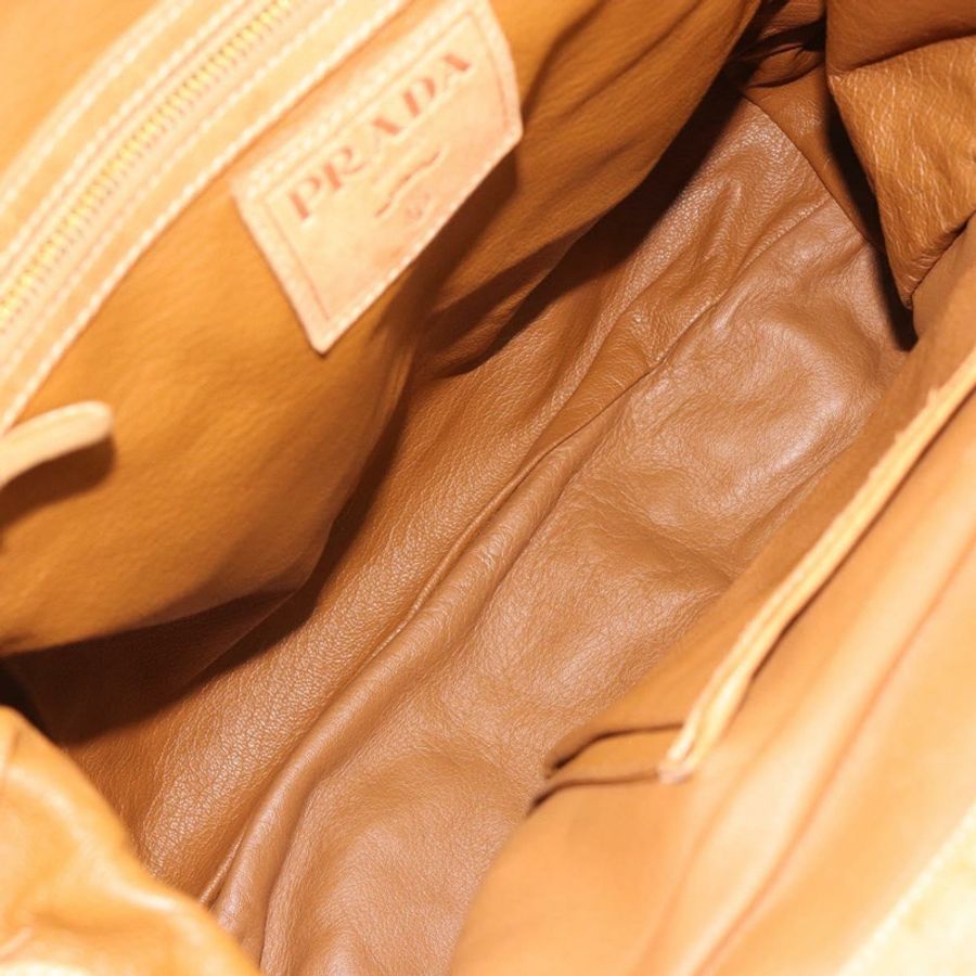 【日本直送】PRADA 棕色金色雙肩包，真皮材質，正品編號 186428V-9