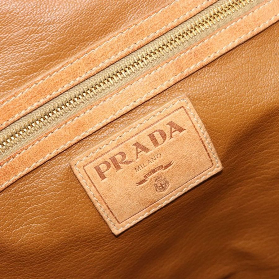 【日本直送】PRADA 棕色金色雙肩包，真皮材質，正品編號 186428V-19