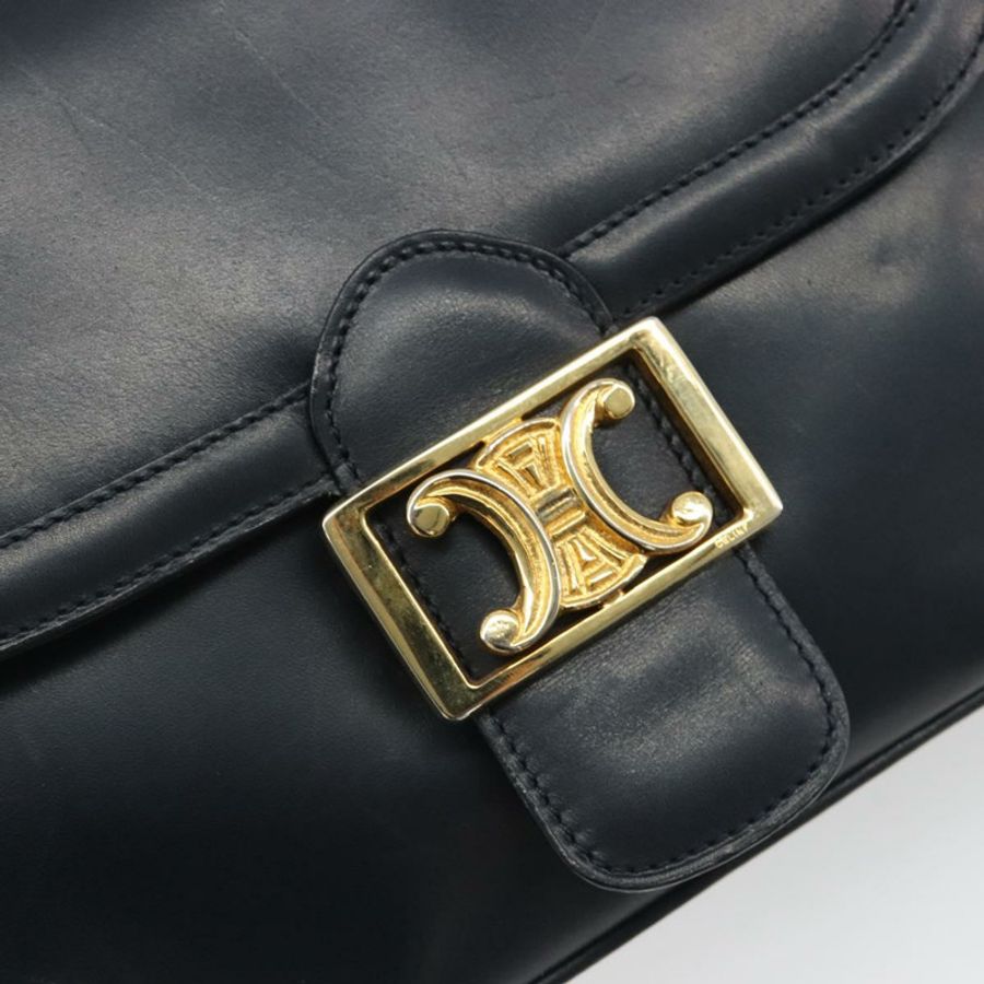 【日本直送】CELINE 皮革肩背包 海軍藍 金色 Auth mr2557A-16