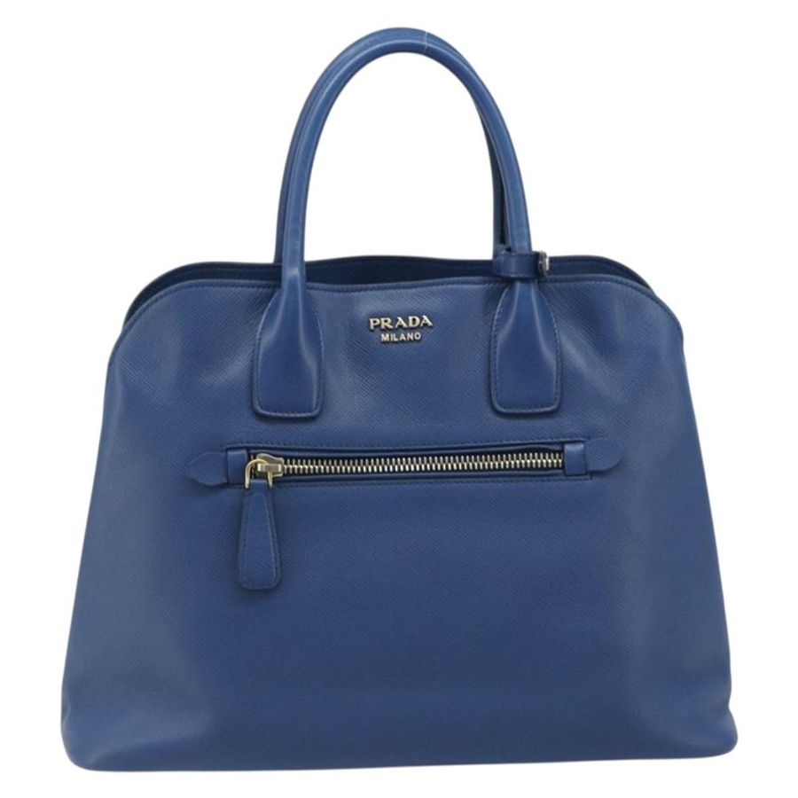 【日本直送】PRADA 手提包 Safiano 皮革 藍色 金色 正品 186433A-12