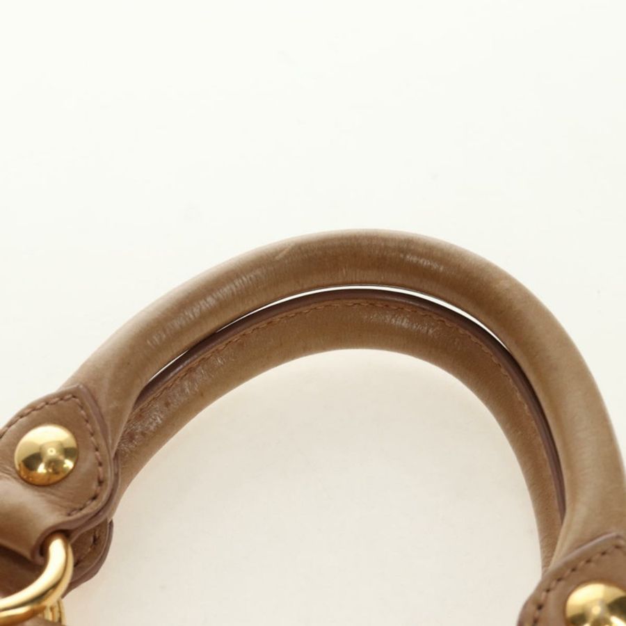 【日本直送】Miu Miu 手提包 皮革 米色 金色 正品 186439V-13